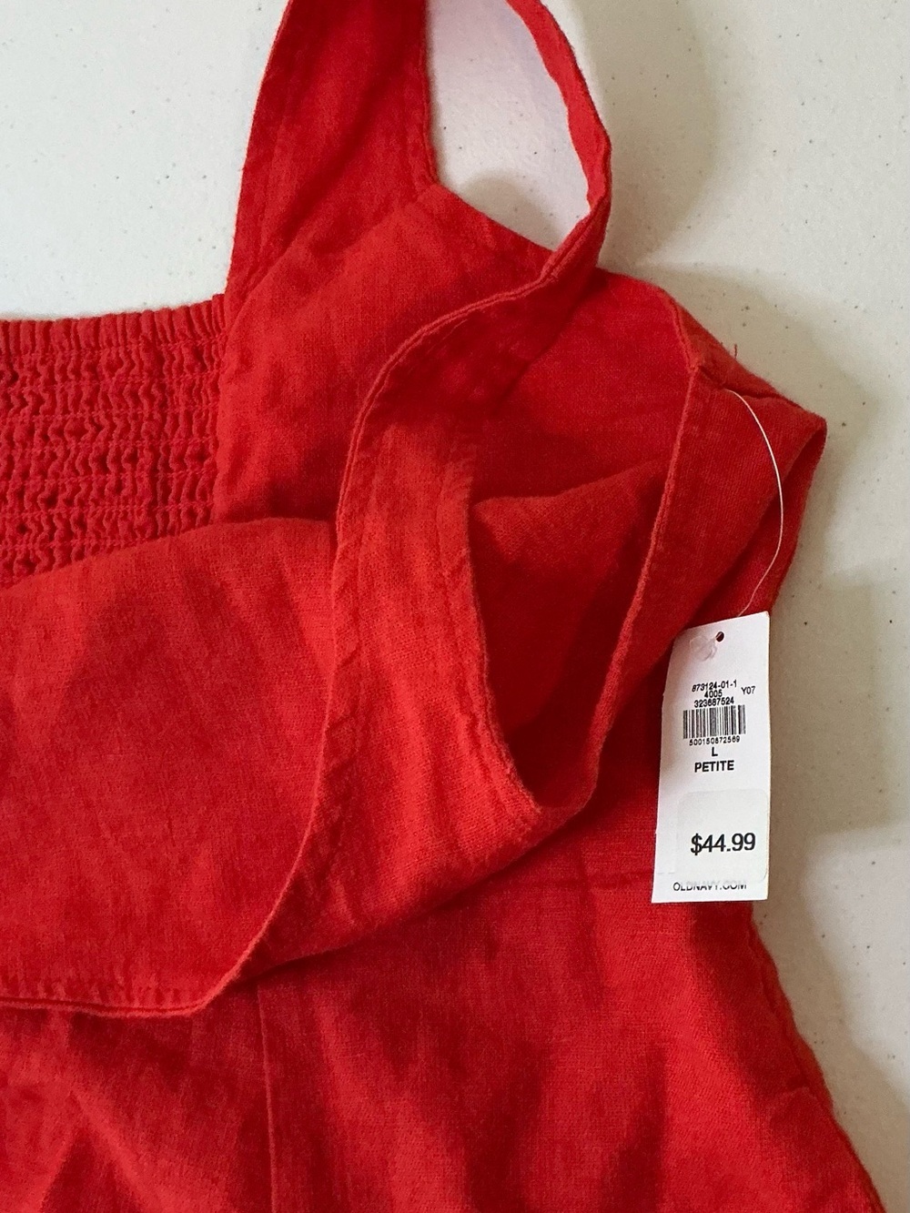 Old Navy Coral-Orange Sleeveless Tie-Front Midi Dress - Picture 6 of 6